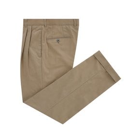 Essential cotton two tuck chino pants (beige)