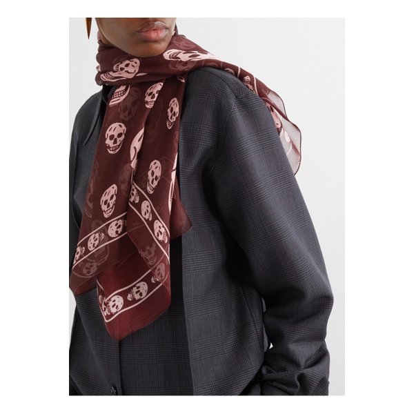 스컬 모티프 실크 시폰 스카프 1647597356403263