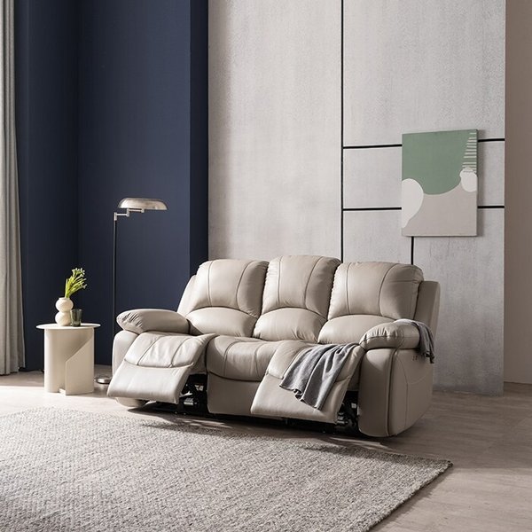 3인 전동 천연소가죽 리클라이너 소파 KC4106