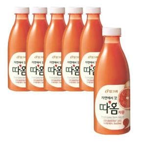 빙그레 따옴 자몽 730ml 프리미엄 건강주스 6개 .