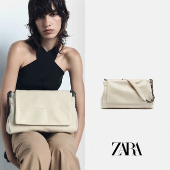  ZARA 자라 크림 락 플랩 숄더백