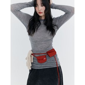 Pocket Tie Belt Bag_Red