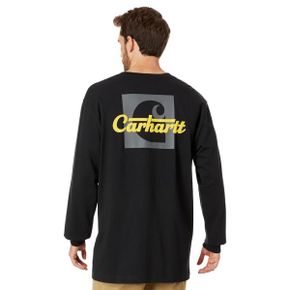 3896346 Carhartt Big  Tall Loose Fit Heavyweight Long Sleeve Pocket Script Graphic T-Shirt