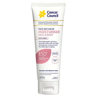  캔서카운슬 호주 모이스처라이져 매트 선크림 SPF50+ 150ml