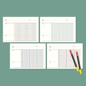 (4종세트) 눈편한 오지선다 OMR카드  오엠알 메모지