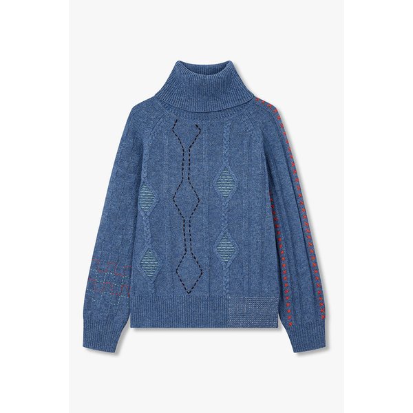 [PS PAUL SMITH] 여성 패치워크 터틀넥 니트 5745328109000