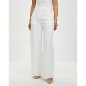 5206526 Calvin Klein Linen Blend Wide Leg Pants - Bright White