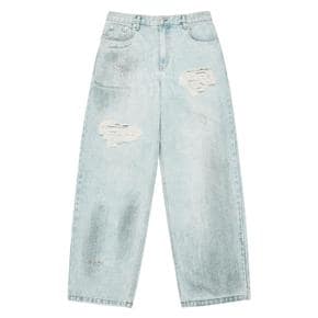 DESTROYED WASHING SPRAY DENIM PANTS LIGHT BLUE 디스트로이드워싱 데님 블루