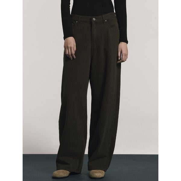 SOFT WIDE COTTON PANTS_BROWN