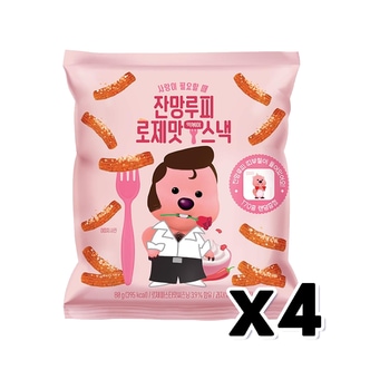  잔망루피 로제맛떡볶이스낵 띠부실스티커포함 80g x 4개