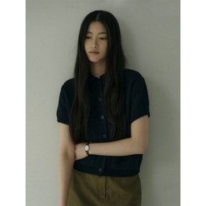 COLLAR BALLOON HALF CARDIGAN_3colors