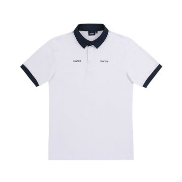 MARTINE GOLF [정상가 218000원]남성 라운드카라 반팔 티셔츠 화이트 (Z0C120331)