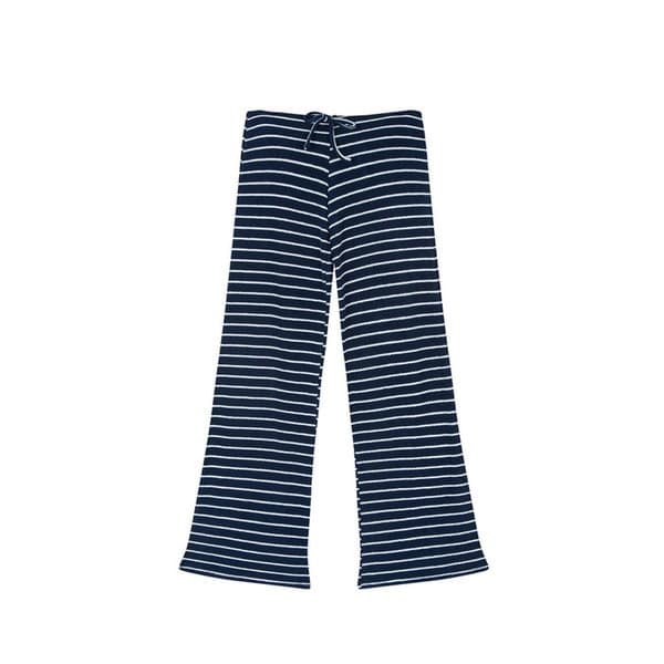 Lowrise terry stripe pants_navy