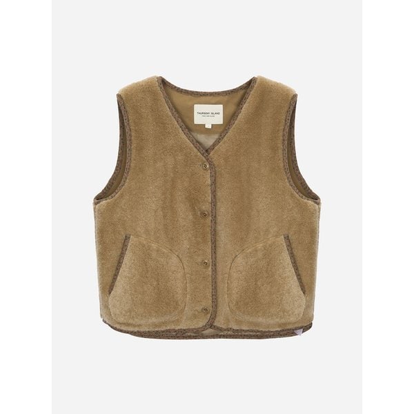 배색 바인딩 퍼 베스트_T258MVT342W