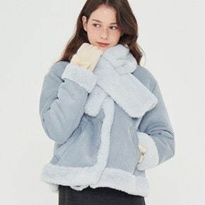 / MET eco-fur suede shearling mustang blue