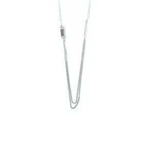 SEWN SWEN SILVER DOUBLE CHAIN NECKLACE