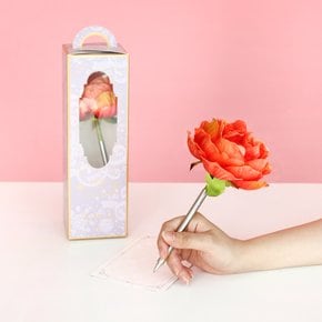 코랄 클래시 피오니 작약 플라워펜 - coral classy peony flower pen