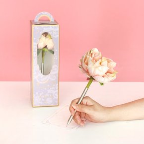 코랄 클래시 피오니 작약 플라워펜 - coral classy peony flower pen