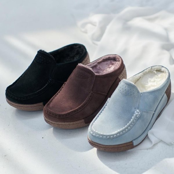 [옷자락] 여성 털 안감 데일리 소프트 5cm 캐주얼 뮬