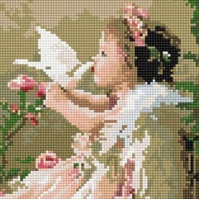 천사와 새 (캔버스형) 보석십자수 40x50 (퍼즐사랑)