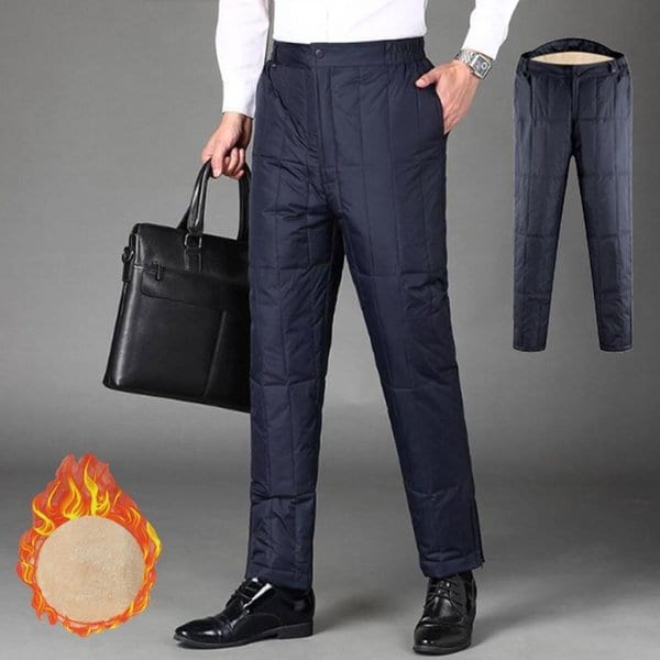 [옷자락] 남자 겨울 보온 방한 직장인 안감퍼 패딩 정장 팬츠