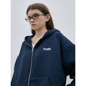 SIGNATURE EMBROIDERY HOOD ZIP-UP / NAVY