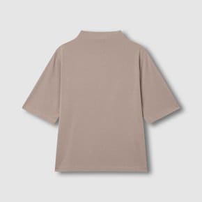 여 소프트 모크넥 5부 티셔츠 (DARK BEIGE/BURGUNDY/BLACK)