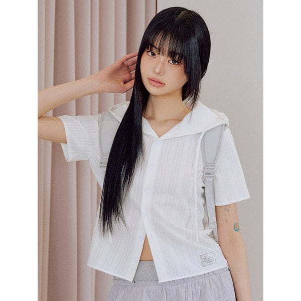 쥴리 하프 후드 셔츠 [WHITE]