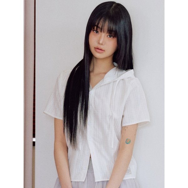 쥴리 하프 후드 셔츠 [WHITE]