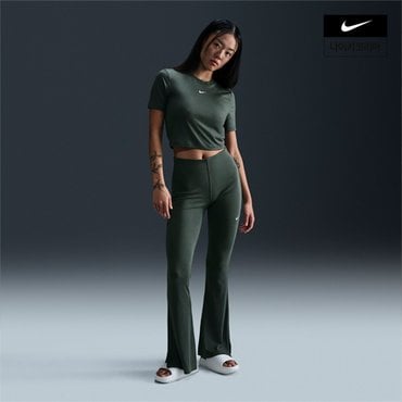 나이키 우먼스 나이키 스포츠웨어 칠 니트 타이트 미니 립 플레어 레깅스 NIKE FQ2114-338