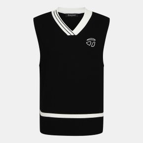 여성 배색 브이넥 니트 베스트 TSO-71HG22-199