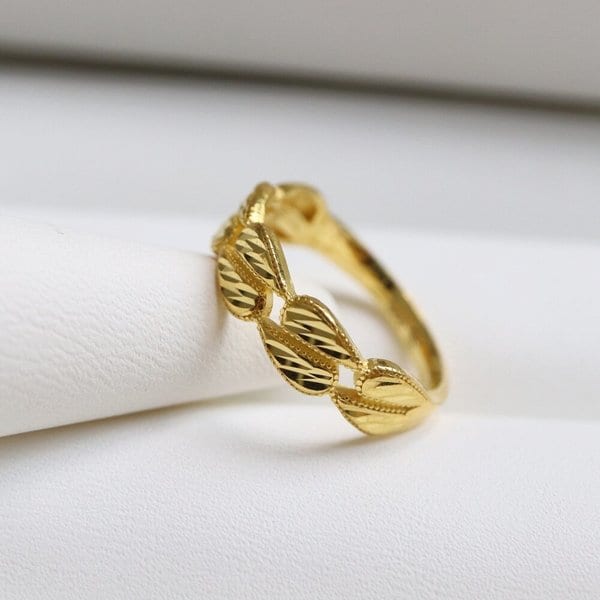 [가앤] 24k순금 컷팅 물방울 두줄 반지 3.75g