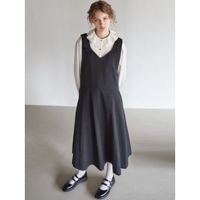 RIBBON FLARE DRESS_BLACK