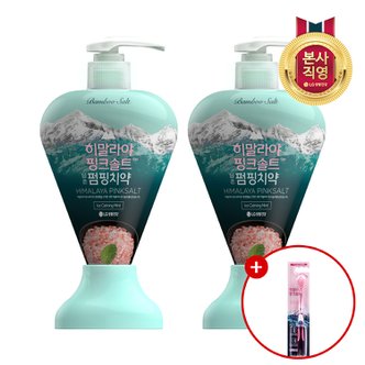 엘지생활건강 히말라야핑크솔트 펌핑 아이스 치약 285g x 2개 + 핑크솔트 담은칫솔 1입