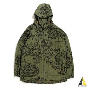 엔지니어드 가먼츠 Atlantic Parka Olive Floral Print Ripstop (MP192-CT2