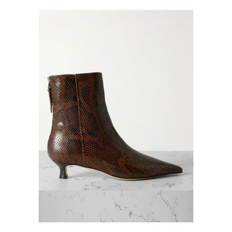 AEYDE 에이디 조이 스네이크 이펙트 가죽 포인트 토 앵클 부츠 스네이크 프린트 1647597340505860