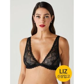 러블리 51551 블랙 레이스 와이어 트라이앵글 홑겹 브라+니플패드_P389024619
