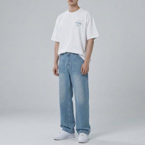 남자 여자 커플팬츠 빈티지 워싱 통 일자핏 청바지