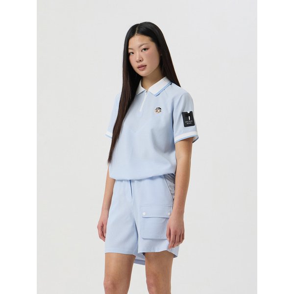 (WOMEN) Seersucker Short-Sleeve T-Shirt_G5TAM25311BUX