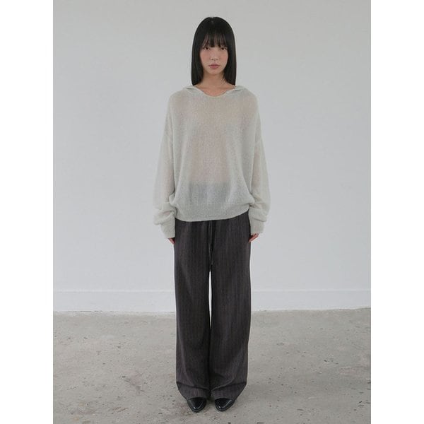 Vintage Stripe Banding Pants_CHARCOAL