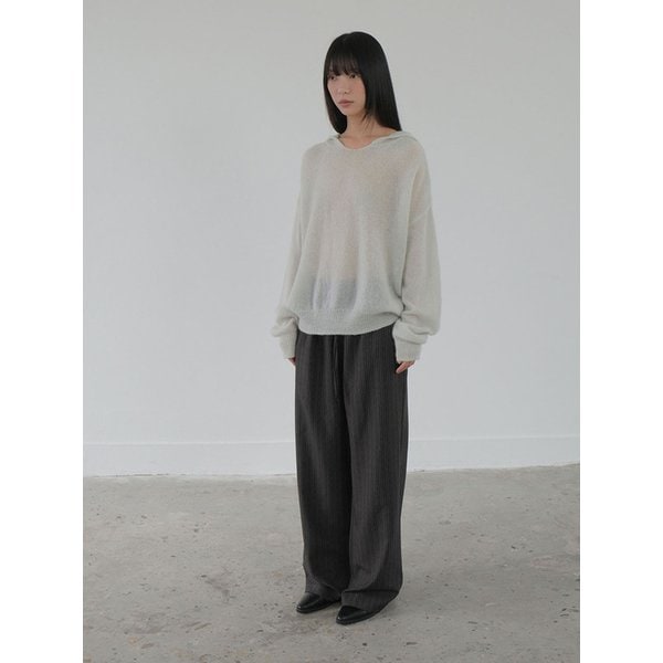 Vintage Stripe Banding Pants_CHARCOAL