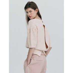 Back Open Knit Top_Pink