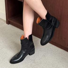 여성부츠 미들힐 롱부츠 발목 봄구두 힐 로우힐 부티
