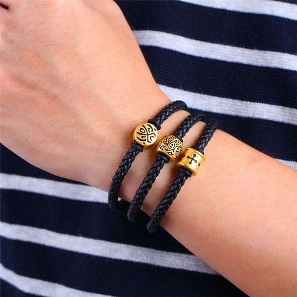 고품질 패션 민트 매듭 은 가죽 우정 오색실 서클 팔 수능 커플 (WFJ8G2Y)