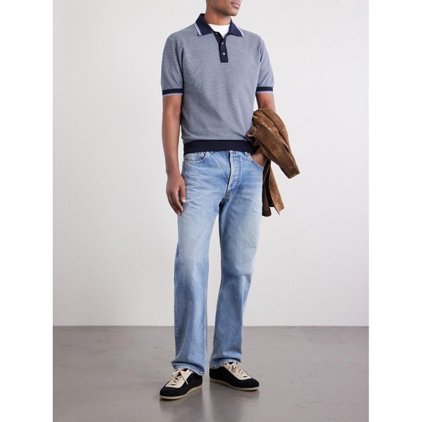 피아첸차 1733 허니콤 니트 코튼 폴로 셔츠 46376663163073504