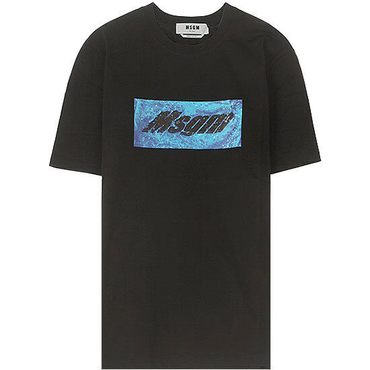 MSGM 20SS 2840MM230 207098 99 로고프린트 반팔 티셔츠 블랙 남성 티셔츠