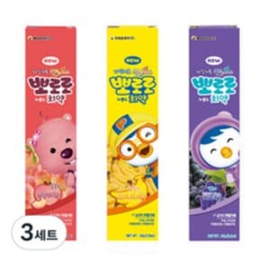 뽀로로 저불소 치약 복숭아향 + 바나나향 + 포도향, 50g, 3세트 12개