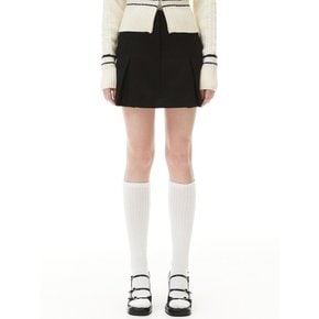 WOOL PLAETED MINI SKIRT_BLACK