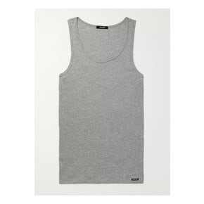 Ribbed Cotton and Modal-Blend Jersey Tank Top 그레이