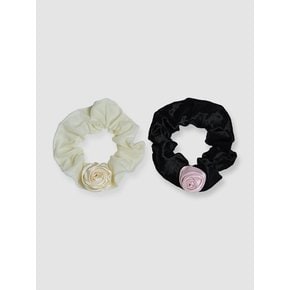 SATIN ROSE SCRUNCHIE - 2 COLOR